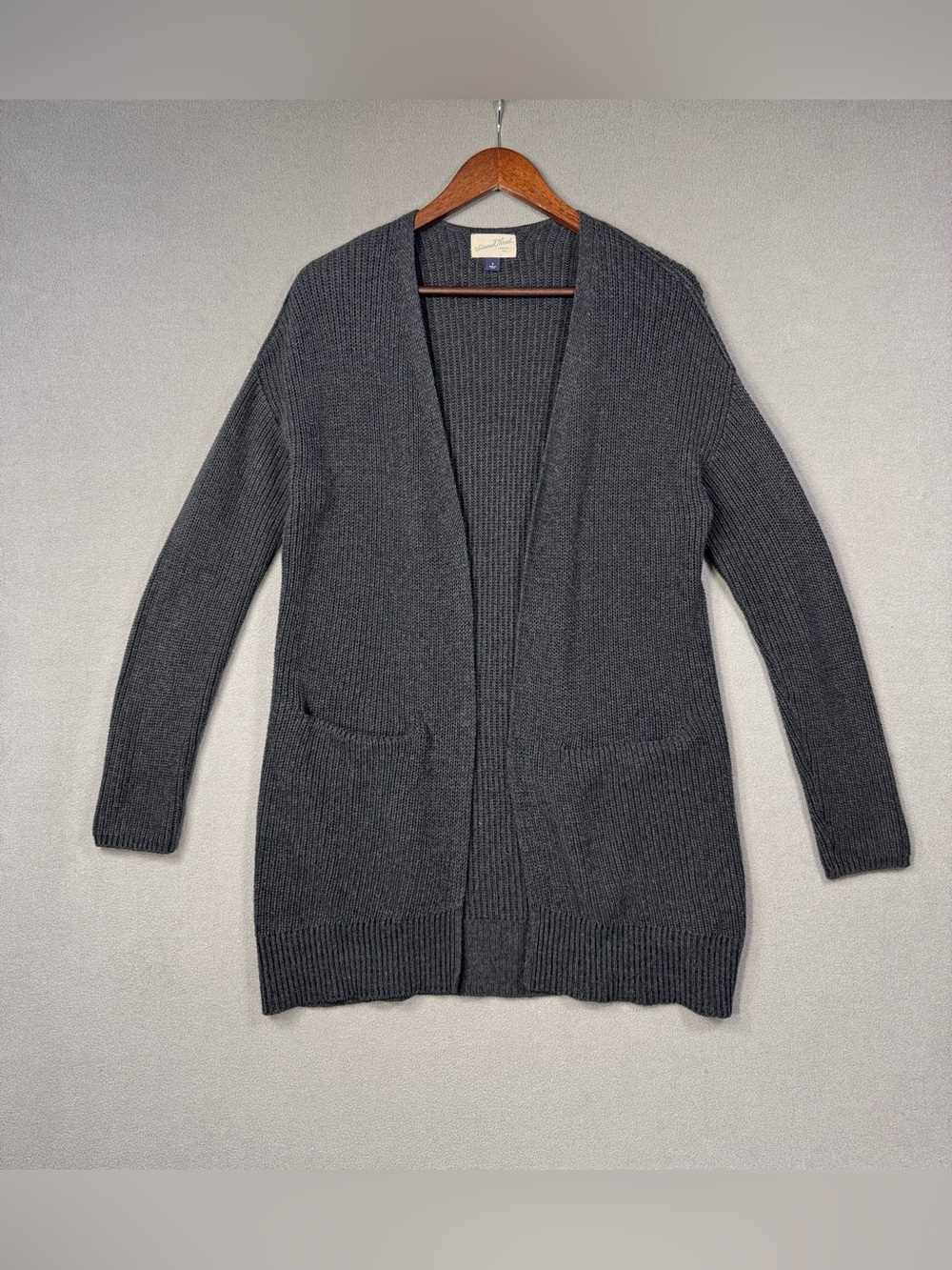 Universal Thread Open-Front Long Cardigan - Charcoal Gray
